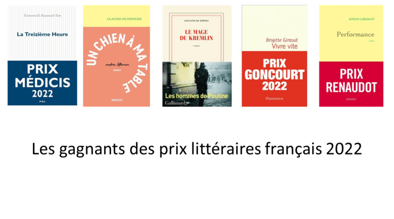 Les gagnants des prix littéraires français 2022